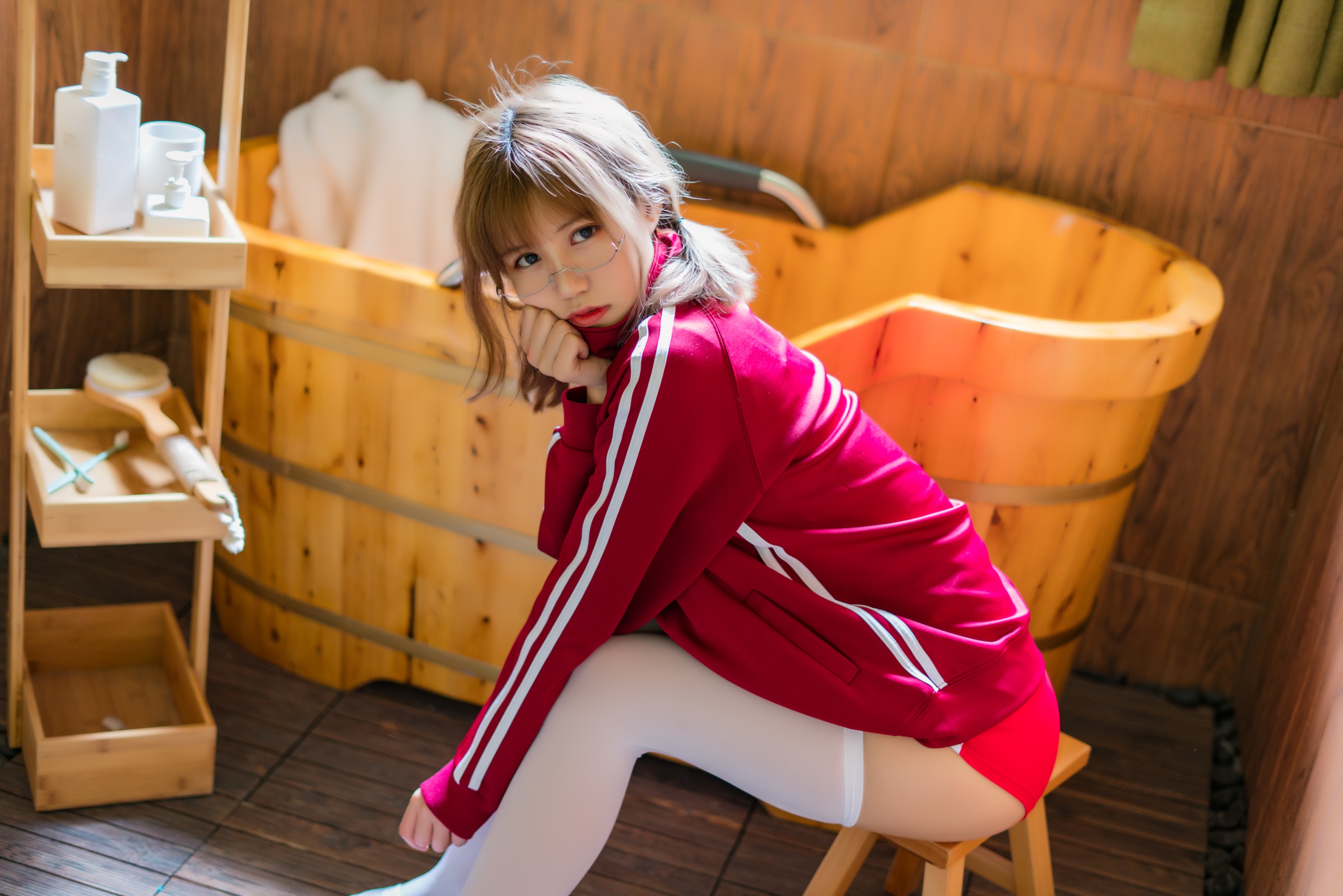 图片[1]-小仓千代w – NO.005 红色体操服 [48P]-XikXak